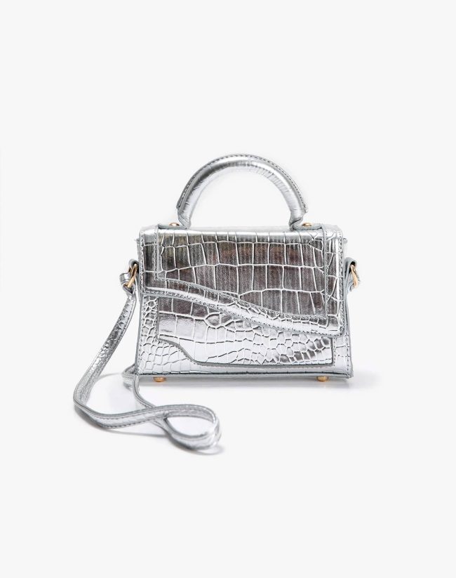 Women's Evening Dress Bag Diagonal Shiny Strap Lined - Image 2