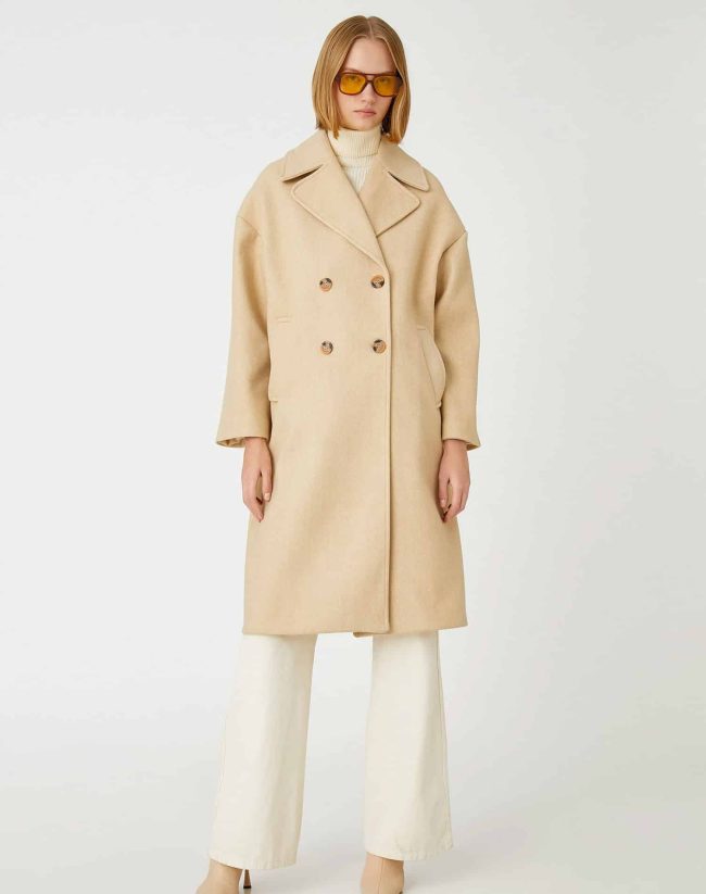 Midi Length Cachet Coat Double Breasted Buttoned - Image 3